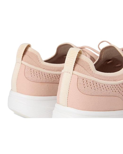 Fitflop Pink Super-q Knit Slip-on Laced Sneakers