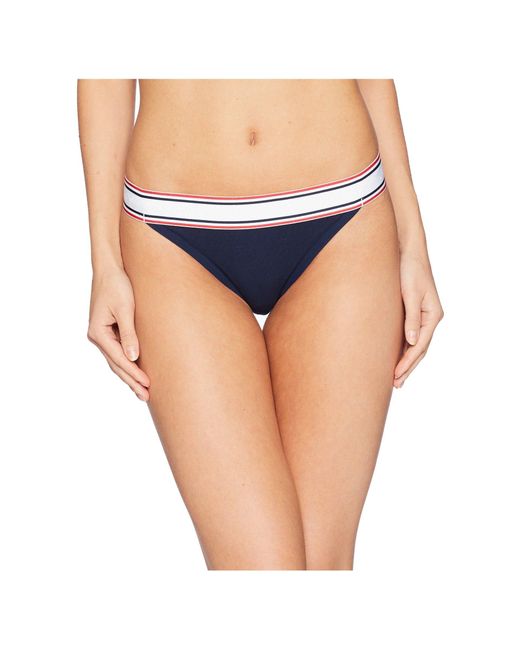 Jockey Retro Stripe Thong in Blue Lyst