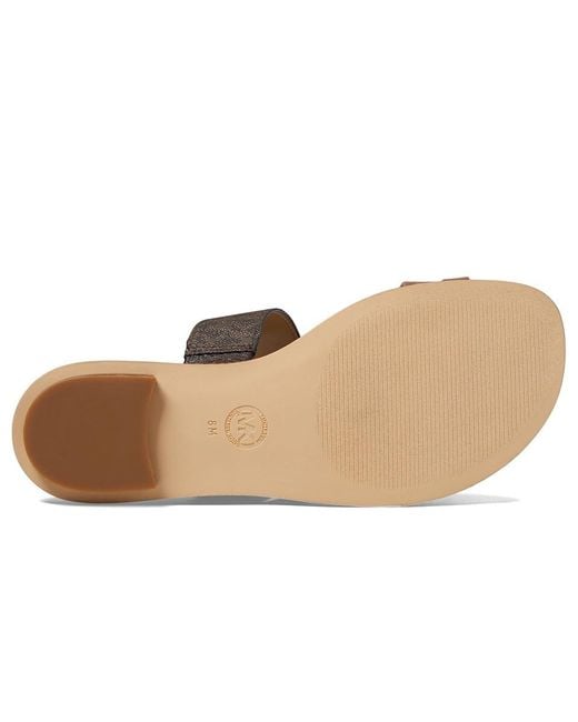 MICHAEL Michael Kors Brown Vera Flat Thong Sandals, Leather/Rubber