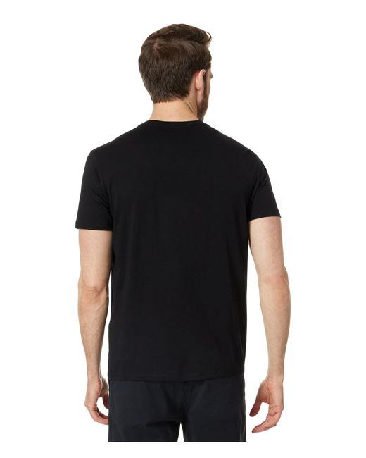 Armani Exchange Black Regular Fit Pima Cotton Jersey Large Logo Tee for men