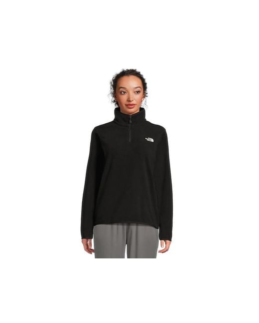 The North Face Black Glacier Fleece 1/4 Zip Jacket Coat, Polyester