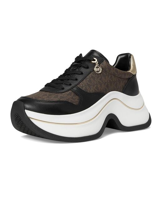 MICHAEL Michael Kors Black Arla Trainer Shoes, Leather