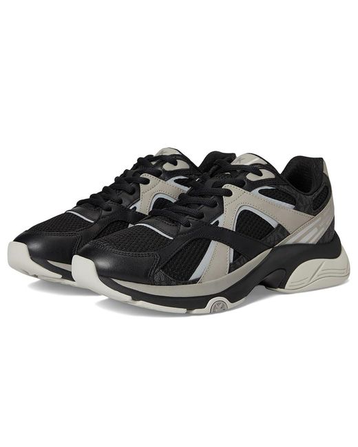 Michael Kors Black Leo Trainer Shoes, Synthetic for men