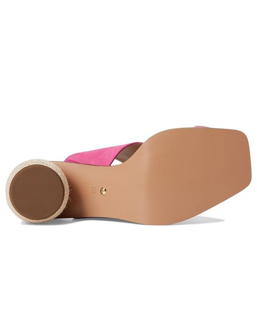 Pelle Moda Pink Lahni Slide Sandal Wedge Shoes, Leather