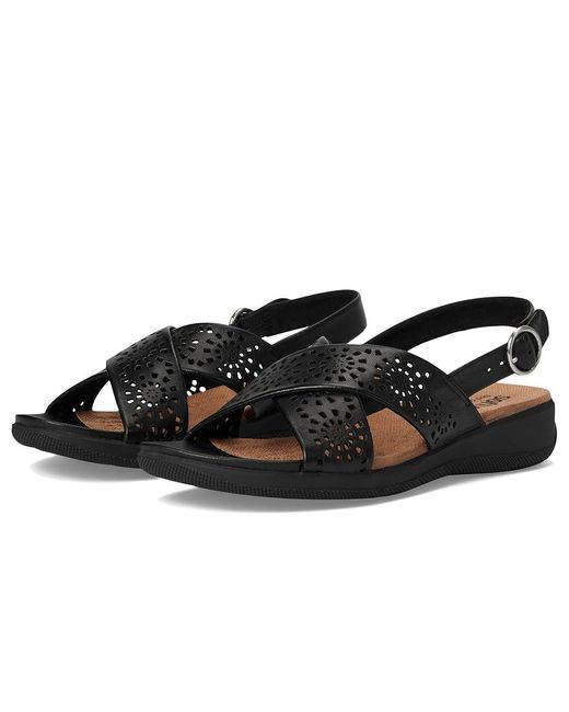 Softwalk® Black Tillman Sling Perf Sandals 7.5 N (A) Leather/Rubber