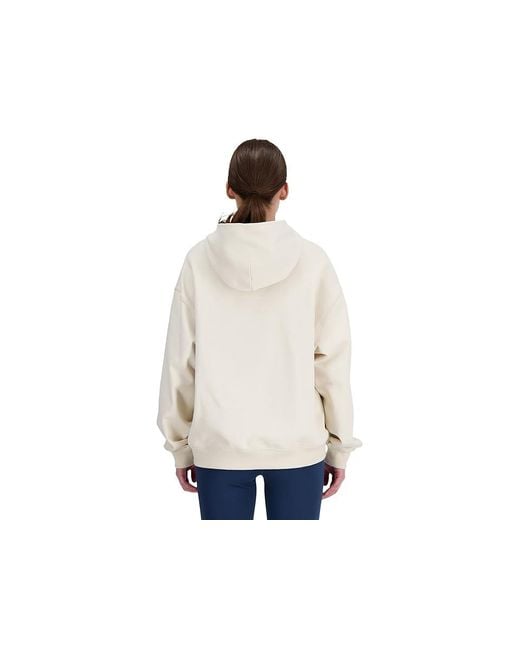 New Balance White Athletics French Terry Hoodie (Linen) Clothing