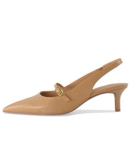 Franco Sarto Black Khloe Pointed Toe Slingback Kitten Heel (Nude Leather) High Heels