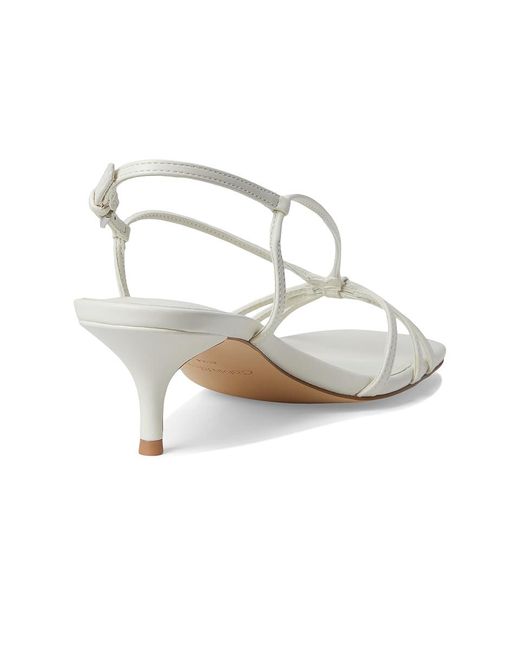 Calvin Klein White Poeta Sandals, Faux Leather