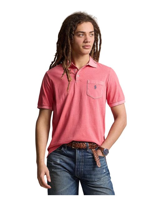 Polo Ralph Lauren Red Classic Fit Garment-dyed Polo Shirt for men