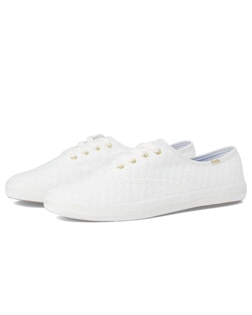 Keds White Champion Canvas Lace Up Shoes 6 B