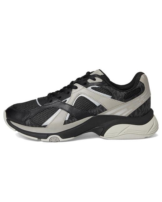 Michael Kors Black Leo Trainer Shoes, Synthetic for men