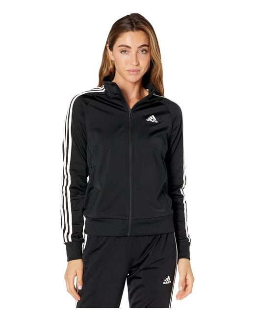 adidas Synthetic Essential 3-stripe Tricot Track Jacket in Black (Blue) -  Save 54% | Lyst