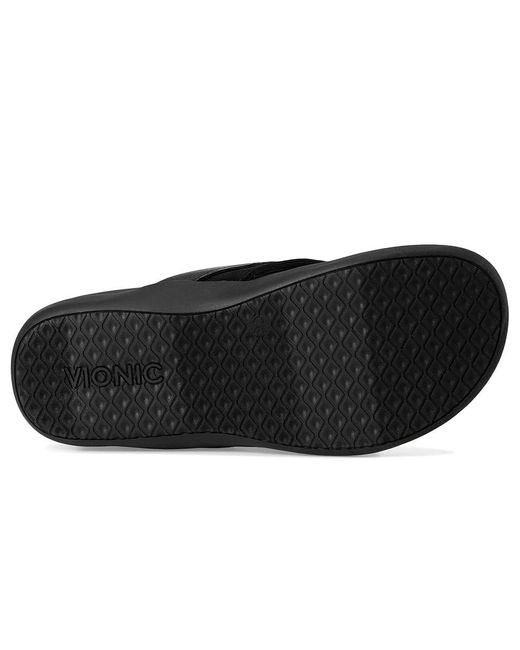 Vionic Black Shore Slippers, Leather