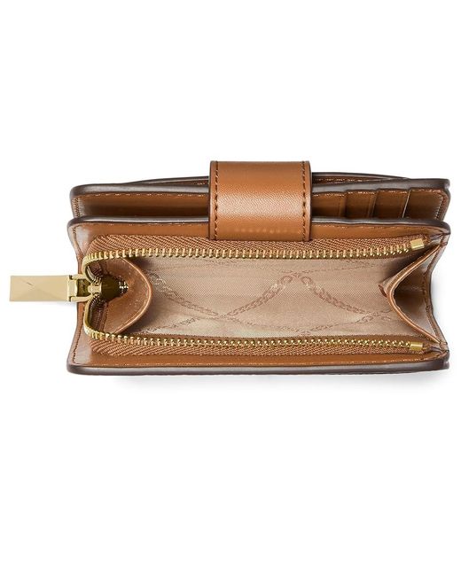 Michael Kors Brown Mk Charm Small Tab Compact Pocket Wallet