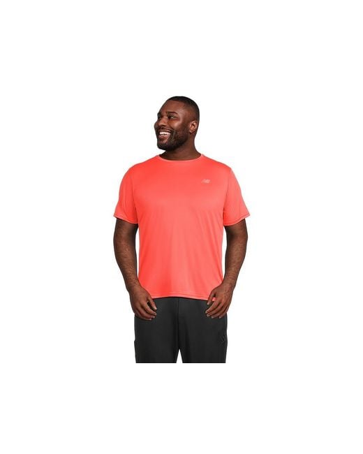 New Balance Red Sport Essentials T-Shirt Clothing, Polyester for men