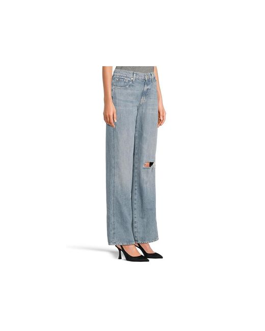 7 For All Mankind Black Tess Trouser Jeans, Denim/Lyocell