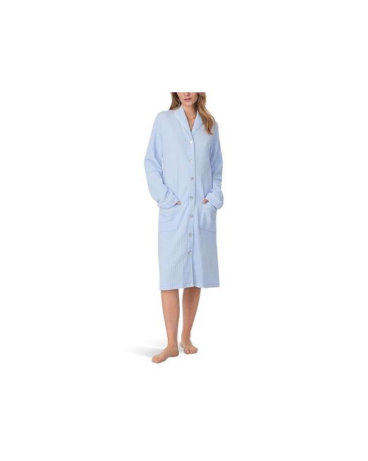 Eileen West Black Waltz Button Front Robe Clothing, Cotton/Modal