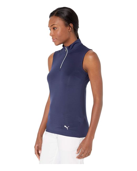 Download PUMA Sleeveless Mock Polo (peacoat) Women's Clothing in ...