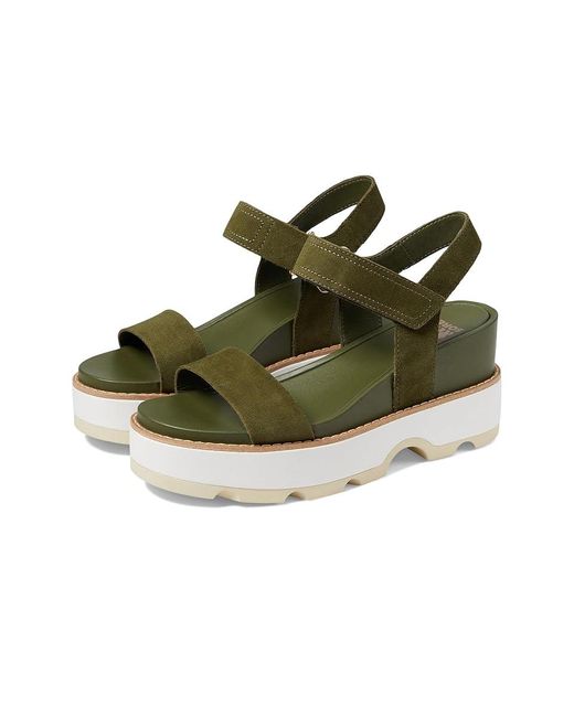 Sorel Green Joanie Iv Y Strap Wedge (Utility/Honey) Shoes