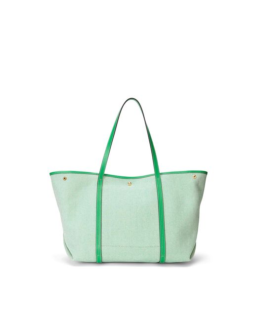 Lauren by Ralph Lauren Canvas Leather Extra-large Emerie Tote in Green ...