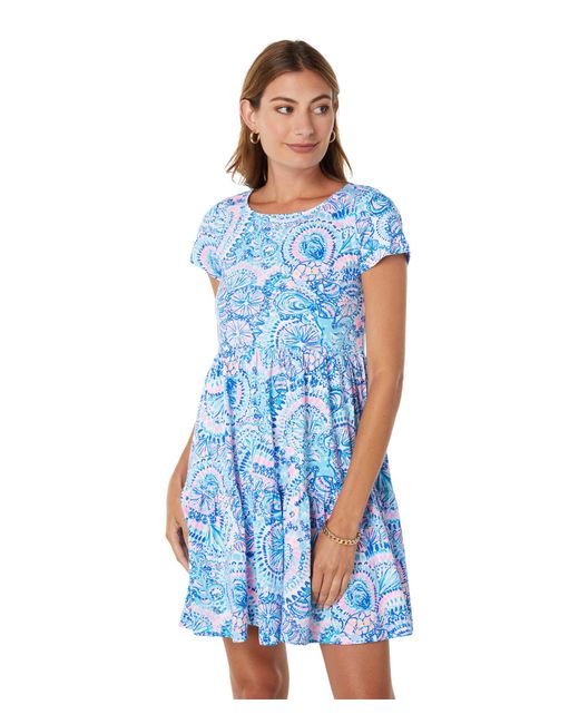 Lilly Pulitzer Cotton Geanna Short Sleeve Dress in Blue | Lyst