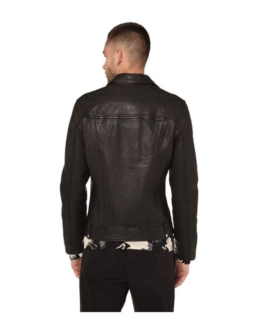 AllSaints Black Milo Biker Jacket for men