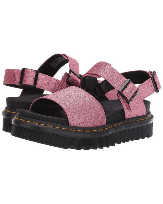 Dr. Martens Leather Voss Zebrilus (black/white) Women's Sandals in Pink |  Lyst