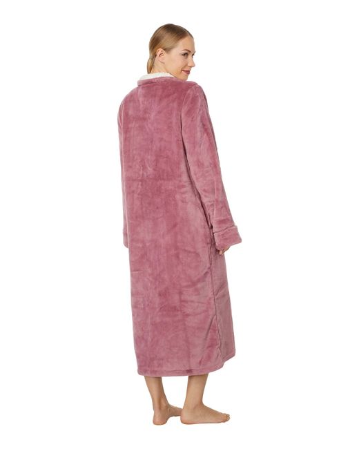 L.L. Bean Wicked Plush Full Zip Robe in Red | Lyst