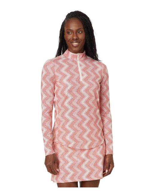 Adidas Originals Pink Ultimate365 Printed Mock 1/4 Zip Pullover