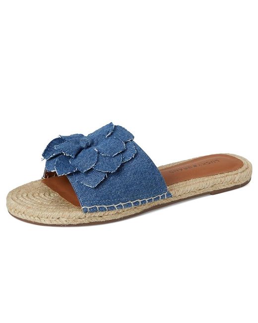Lucky Brand Blue Biricha Floral Flat Sandals Sandals 5.5 B