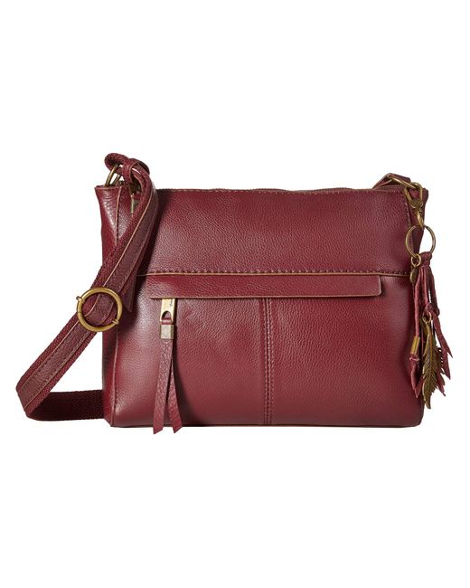 The Sak Lorelie Drawstring Crossbody Bag | Leather - Crimson