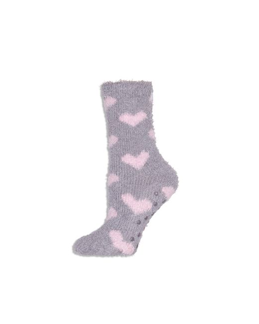 Karen Neuburger Heart Gripper Socks in Purple Lyst