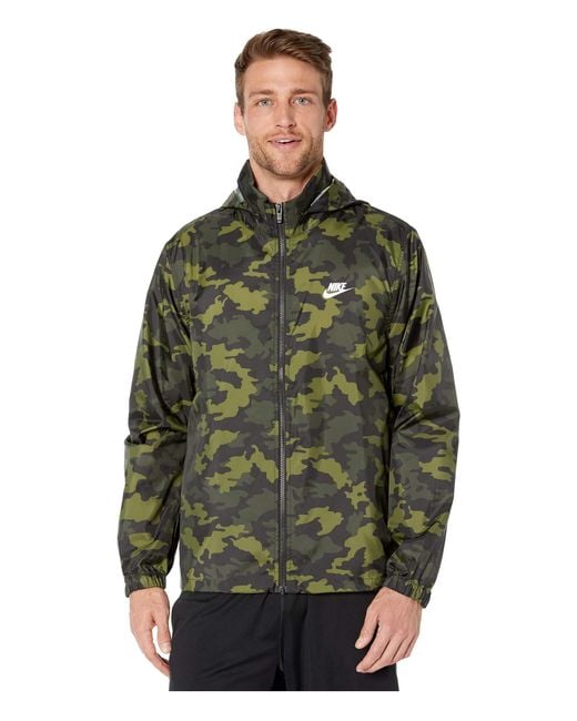 Nike Green Nsw Jacket Hooded Windbreaker Camouflage for men