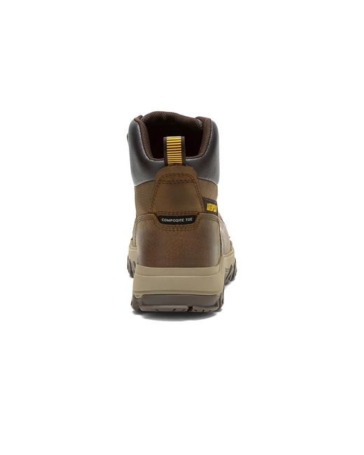 Caterpillar Brown Threshold Rebound Waterproof Non Metallic Composite Toe Work Boots 7.5 D for men