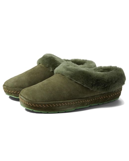 L.L. Bean Suede Wicked Good Slippers Squam Lake in Olive (Green) Lyst