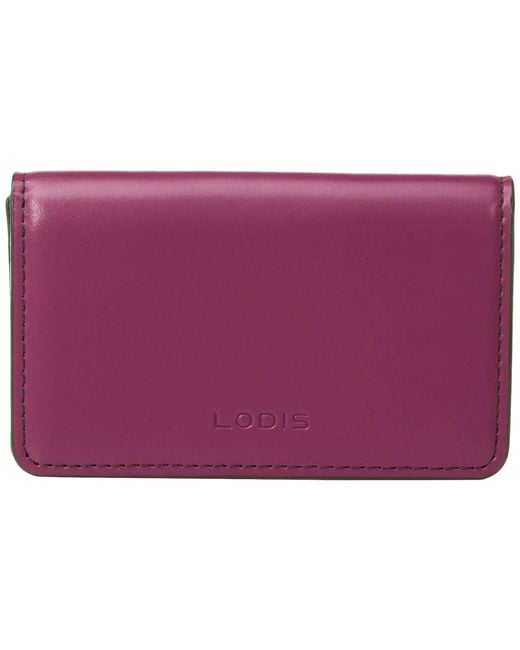 Lodis Purple Audrey Rfid Mini Card Case (berry/avocado) Credit Card Wallet