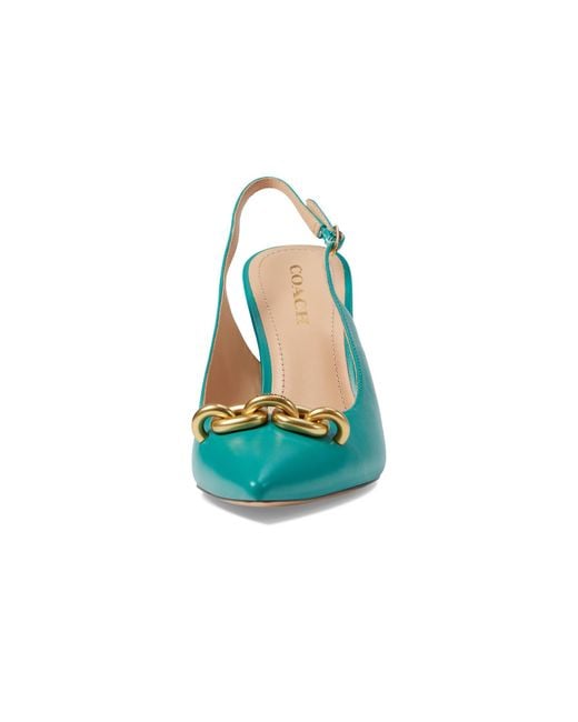 COACH Sadie Leather Slingback Pump in Blue Lyst