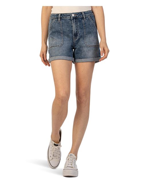 Kut From The Kloth Blue Jane High-rise Shorts Roll-up W/ Pork Chop Pockets