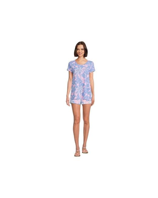 Lilly Pulitzer Blue Etta Scoop Neck Clothing, Cotton