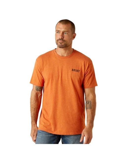Ariat Orange Rattler Skull T-shirt for men