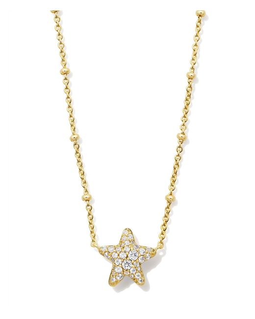 Kendra Scott Metallic Jae Star Pave Short Pendant Necklace