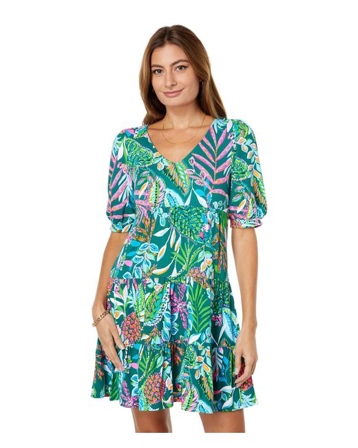 Lilly Pulitzer Synthetic Chiara Short Sleeve Dress in Blue | Lyst