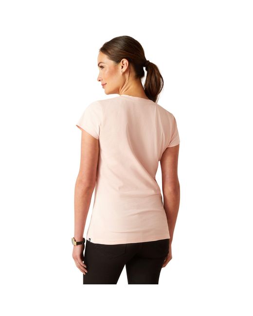 Ariat Pink Vertical Logo V T-shirt
