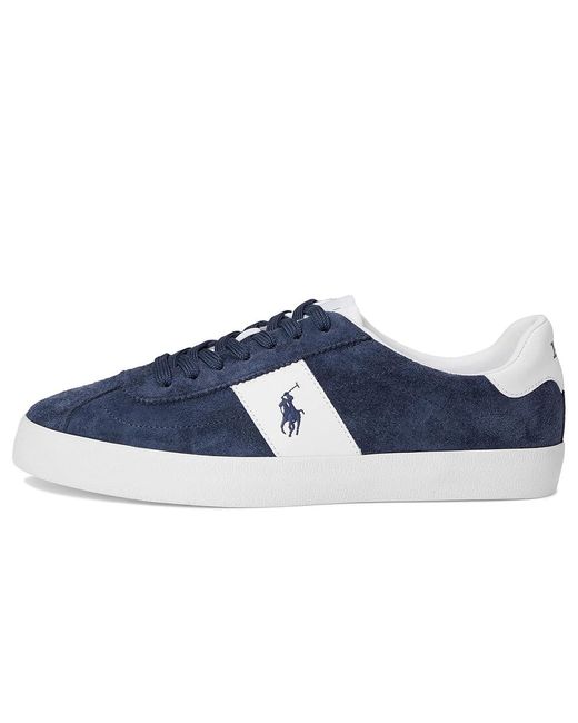 Polo Ralph Lauren Blue Court Vulc Leather-Suede Sneaker Shoes 8 D for men