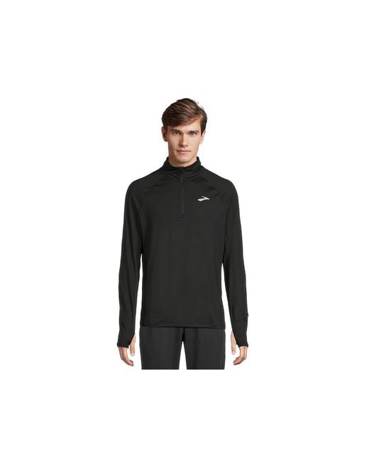 Brooks Black Dash 1/4 Zip 3.0 Sweatshirt, Polyester/Spandex for men
