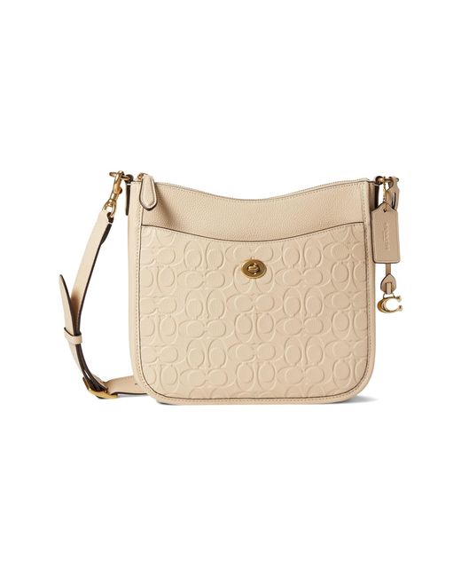 COACH Signature Leather Chaise Crossbody in White Lyst