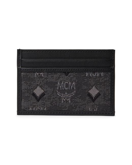 MCM Leather Portuna Card Case Mini in Gray for Men | Lyst