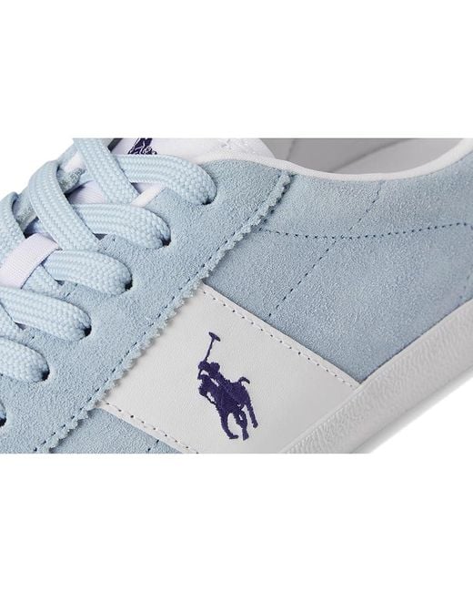 Polo Ralph Lauren Blue Court Vulc Leather-Suede Sneaker Shoes 7.5 D for men