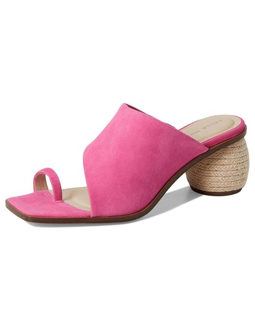Pelle Moda Pink Lahni Slide Sandal Wedge Shoes, Leather