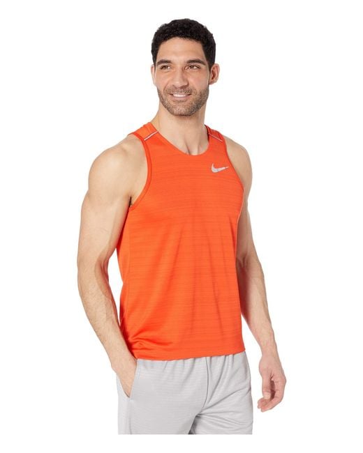 Nike Dry Miler Tank Top (white/vast Grey/reflective Silver) Men's Sleeveless  in Orange for Men | Lyst